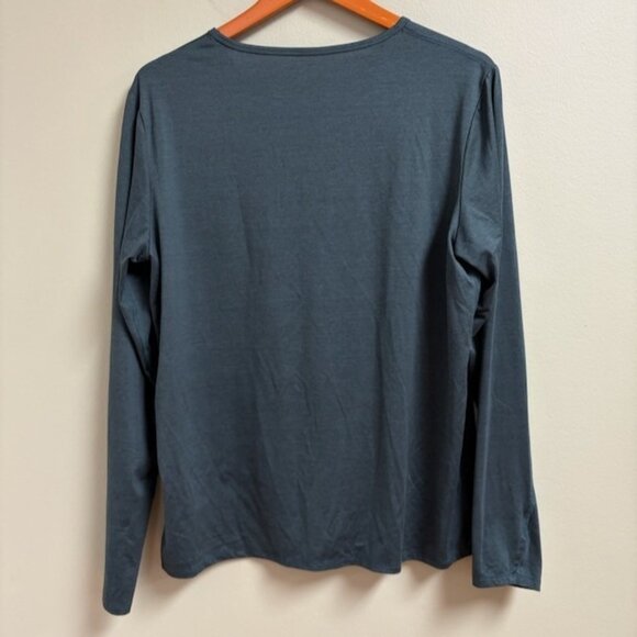 QUINCE Women Flowknit Breeze Long Sleeve Top Green Size L Stretch Active Comfort - Picture 4 of 10